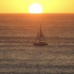 The MANA-KAHI sailing off the coast of Waianae and Ko Olina on a private sunset cruise for MANA Cruises